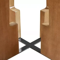 Outlet Kirklands Home Round Pecan Wood Kenny Dining Table Brown