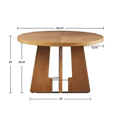 Outlet Kirklands Home Round Pecan Wood Kenny Dining Table Brown