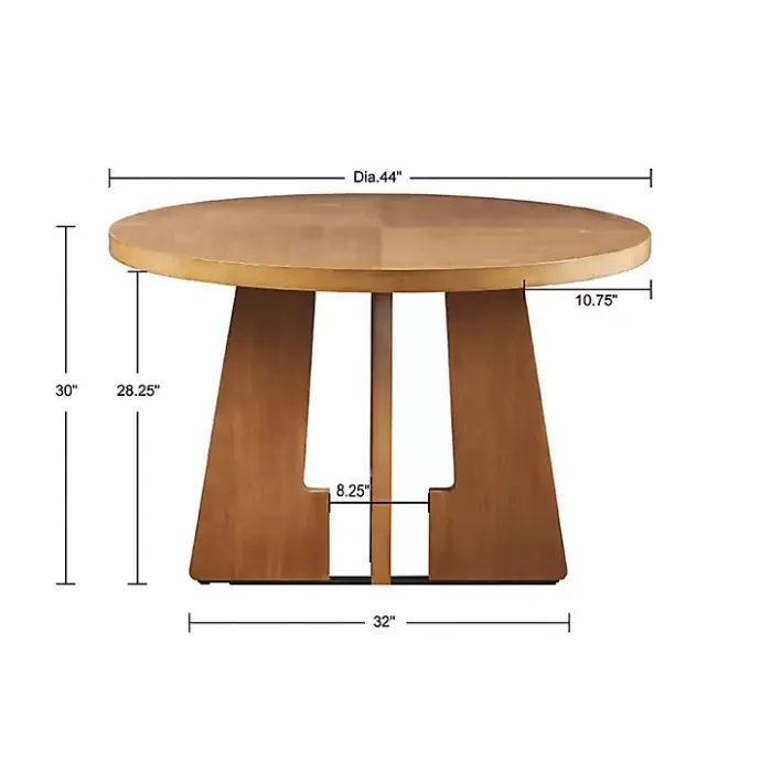 Outlet Kirklands Home Round Pecan Wood Kenny Dining Table Brown