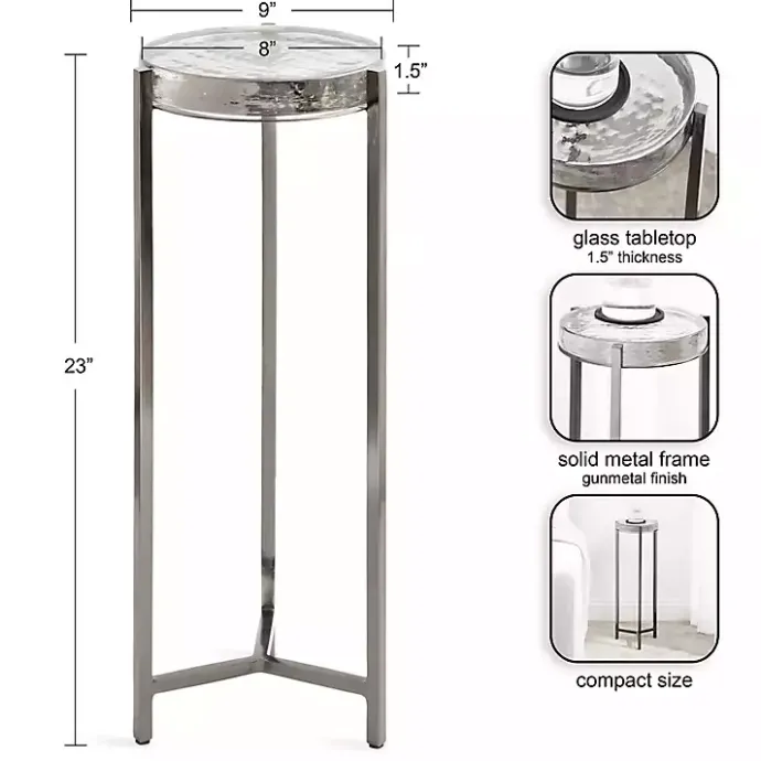 Hot Kirklands Home Round Pewter Aguilar Accent Table
