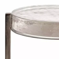 Hot Kirklands Home Round Pewter Aguilar Accent Table