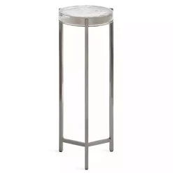 Hot Kirklands Home Round Pewter Aguilar Accent Table