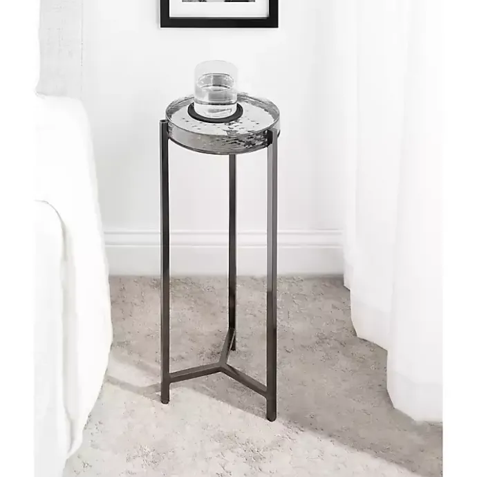 Hot Kirklands Home Round Pewter Aguilar Accent Table