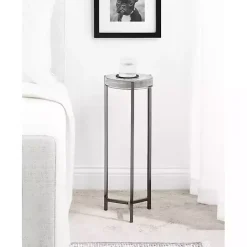 Hot Kirklands Home Round Pewter Aguilar Accent Table