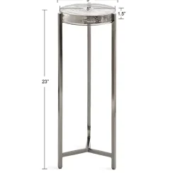 Hot Kirklands Home Round Pewter Aguilar Accent Table