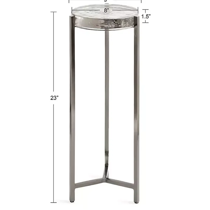Hot Kirklands Home Round Pewter Aguilar Accent Table