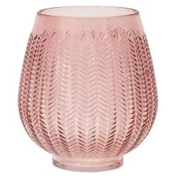 Best Kirklands Home Round Textured Glass Vase, 8 in. Pink