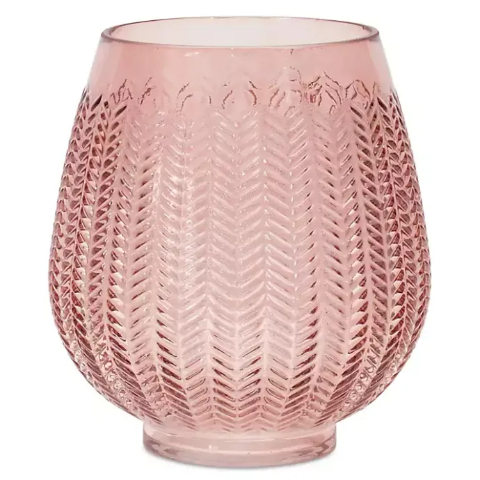 Best Kirklands Home Round Textured Glass Vase, 8 in. Pink