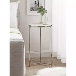 Best Kirklands Home Round Aguilar Accent Table Silver