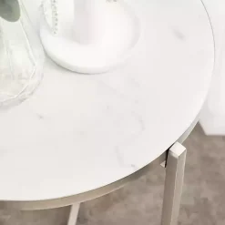 Best Kirklands Home Round Aguilar Accent Table Silver