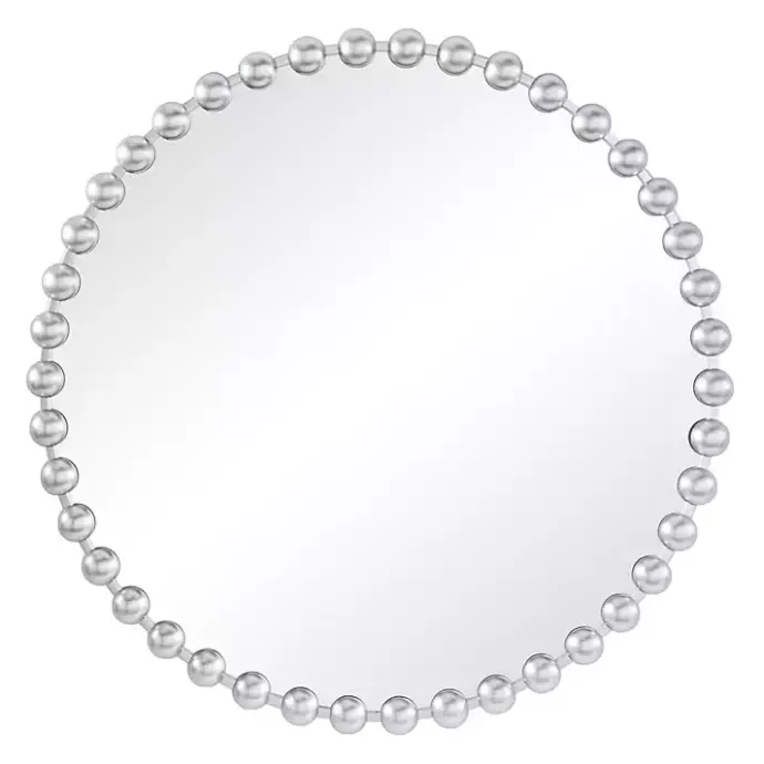 Online Kirklands Home Round Silver Beaded Wall Mirror