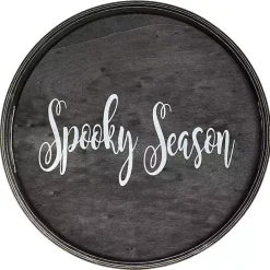 Online Kirklands Home Round Spooky Season Wood Tray Black