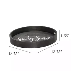 Online Kirklands Home Round Spooky Season Wood Tray Black