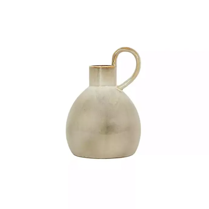 Discount Kirklands Home Round Oversized Handle Jug Vase Tan