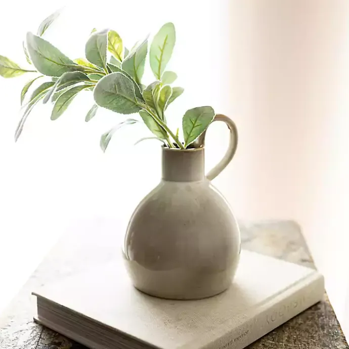 Discount Kirklands Home Round Oversized Handle Jug Vase Tan