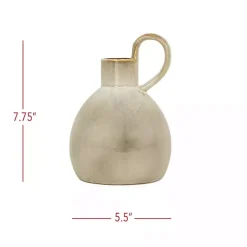 Discount Kirklands Home Round Oversized Handle Jug Vase Tan