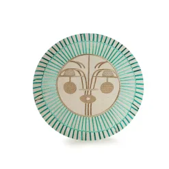 Discount Kirklands Home Round Teal Sunshine Face Pillow