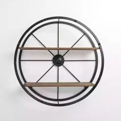 Clearance Kirklands Home Round Wagon Wheel Wall Shelf