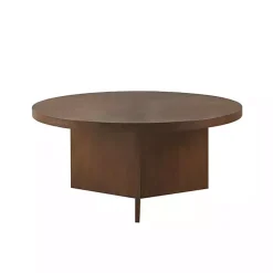 Online Kirklands Home Round Walnut Wood Starburst Coffee Table Brown