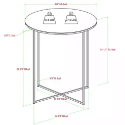 Kirklands Home Round Marble and Gold Accent Table White