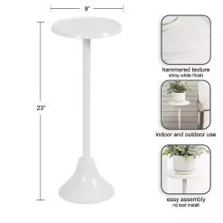 Kirklands Home Round Metal Layla Accent Table White
