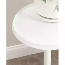 Kirklands Home Round Metal Layla Accent Table White