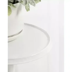 Kirklands Home Round Metal Layla Accent Table White
