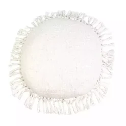 Sale Kirklands Home Round Tassel Pillow White