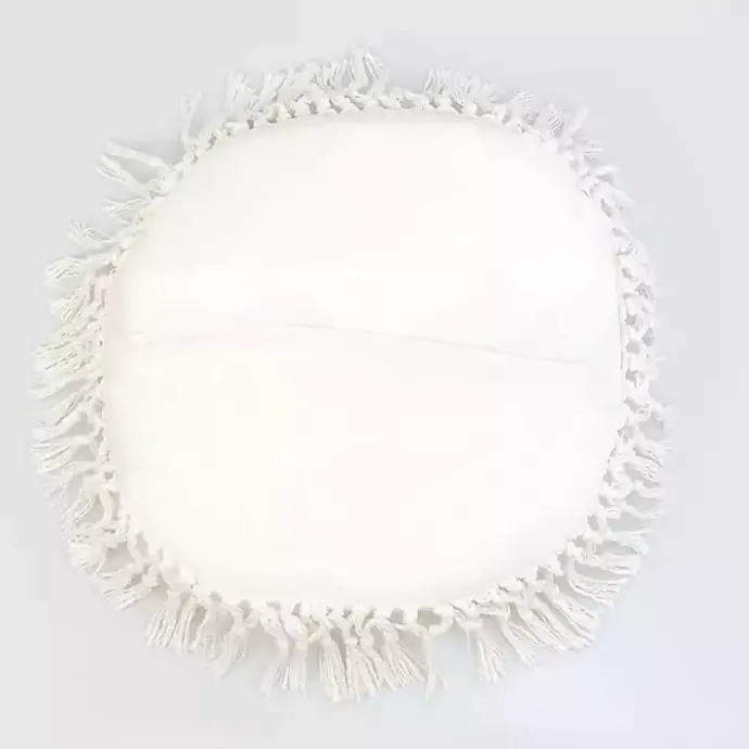 Sale Kirklands Home Round Tassel Pillow White