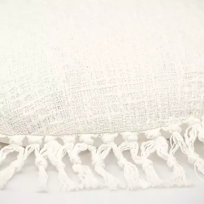 Sale Kirklands Home Round Tassel Pillow White