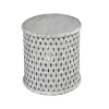 Sale Kirklands Home Round White Wood Lattice Accent Table