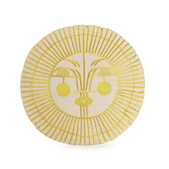 Hot Kirklands Home Round Yellow Sunshine Face Pillow