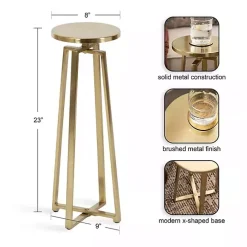 Sale Kirklands Home Round Zia Metal Accent Table Gold