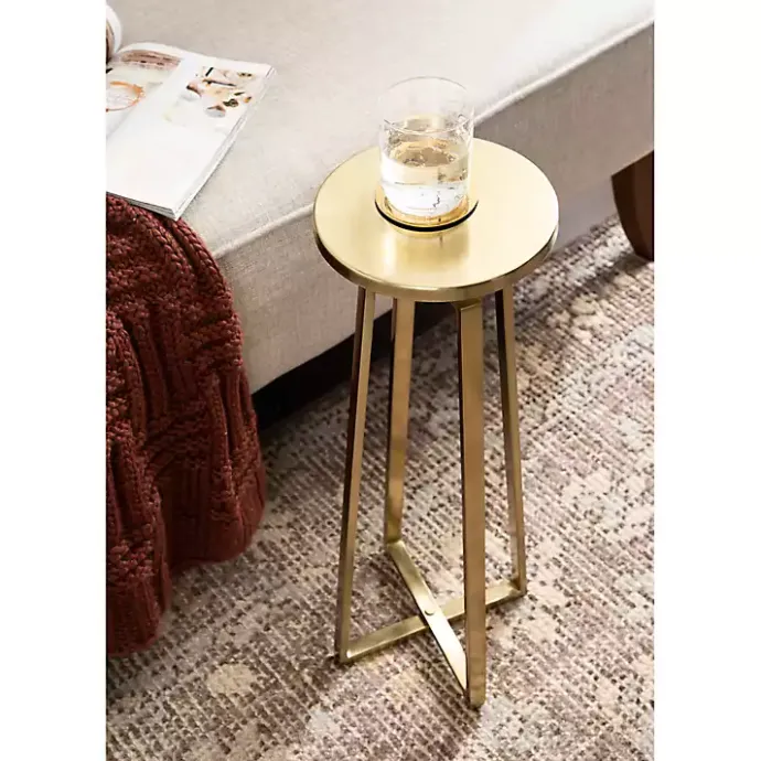 Sale Kirklands Home Round Zia Metal Accent Table Gold