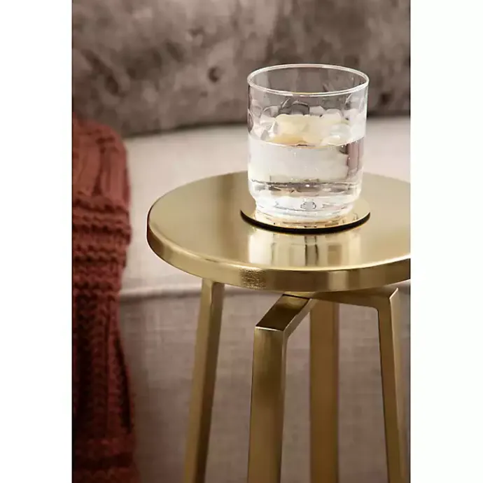 Sale Kirklands Home Round Zia Metal Accent Table Gold
