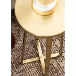 Sale Kirklands Home Round Zia Metal Accent Table Gold