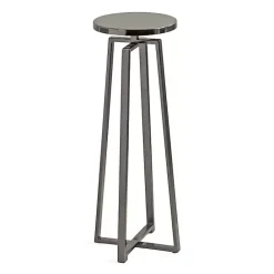 Discount Kirklands Home Round Zia Pewter Metal Accent Table Gray