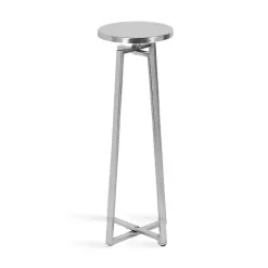 Sale Kirklands Home Round Zia Metal Accent Table Silver