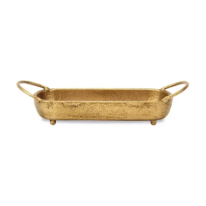 Kirklands Home Rounded Rectangle Cast Iron Dish Gold