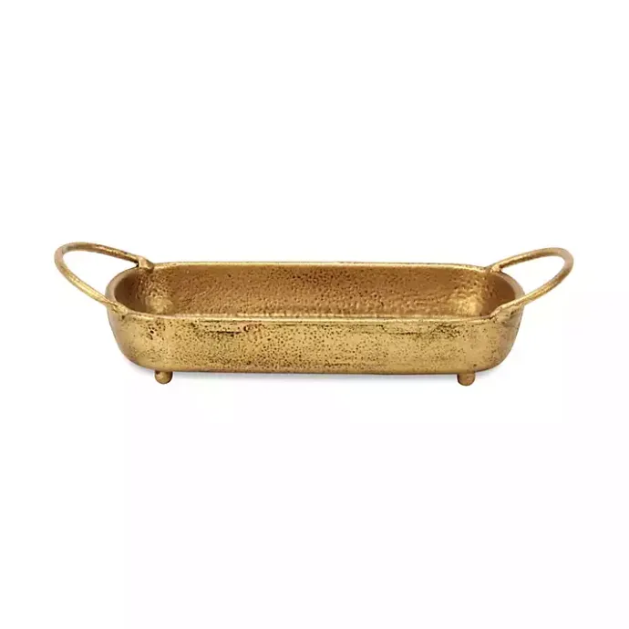 Kirklands Home Rounded Rectangle Cast Iron Dish Gold