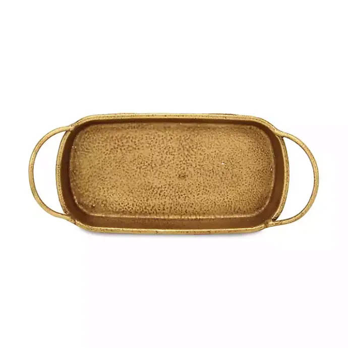 Kirklands Home Rounded Rectangle Cast Iron Dish Gold