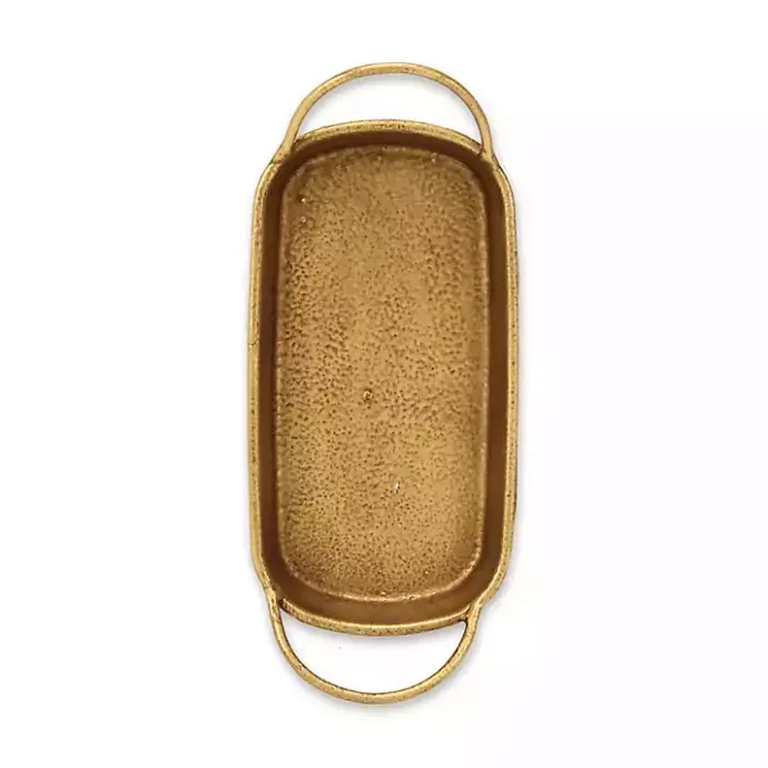 Kirklands Home Rounded Rectangle Cast Iron Dish Gold
