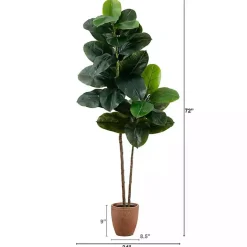 Clearance Kirklands Home Rubberwood Tree in Planter, 6 ft.