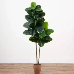 Clearance Kirklands Home Rubberwood Tree in Planter, 6 ft.