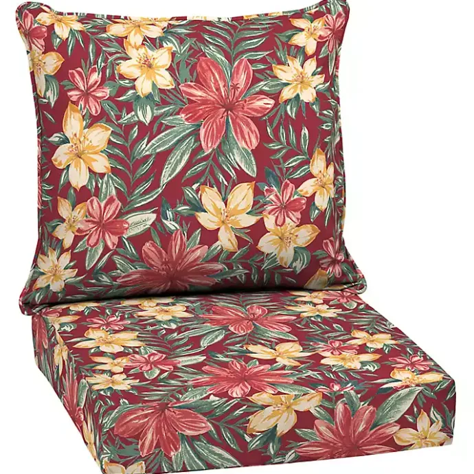 Clearance Kirklands Home Ruby Tropical 2-pc. Outdoor Deep Seat Cushion