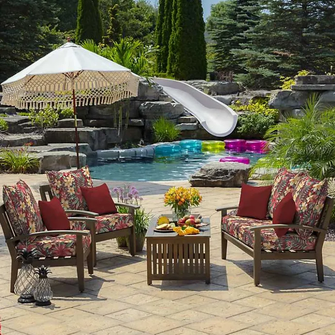 Clearance Kirklands Home Ruby Tropical 2-pc. Outdoor Deep Seat Cushion