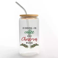 Discount Kirklands Home Running on Coffee & Christmas Music Glass Tumbler