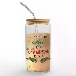 Discount Kirklands Home Running on Coffee & Christmas Music Glass Tumbler