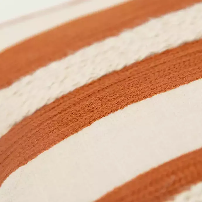 Best Kirklands Home Rust and Ivory Ozzy Striped Pillow