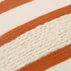 Best Kirklands Home Rust and Ivory Ozzy Striped Pillow